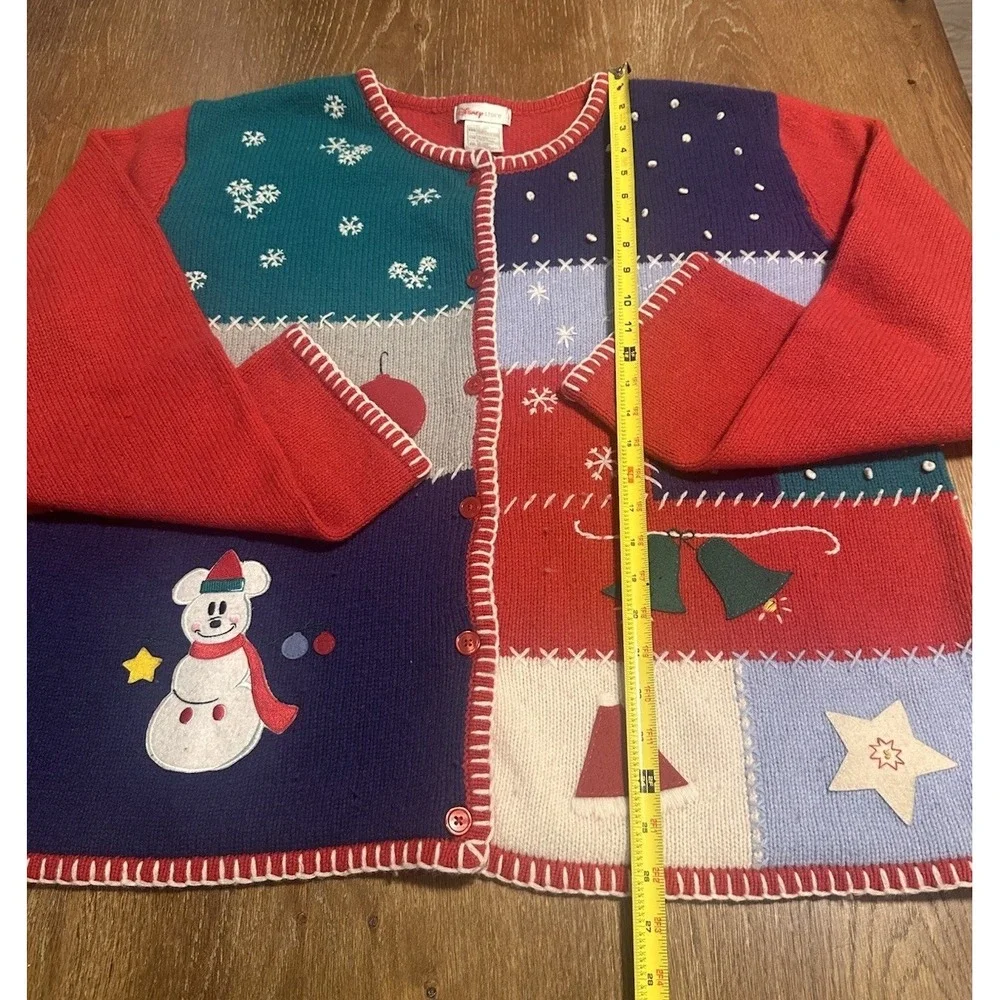 Vintage Disney Women's Christmas Cardigan‎ Sweater XXL 2XL RARE Storybook